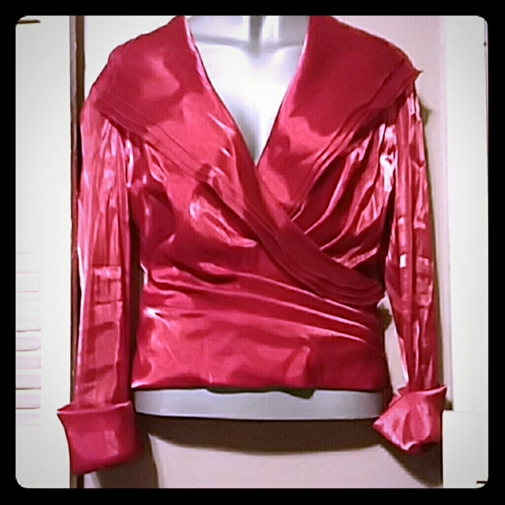 Cachet Red Blouse Size 12